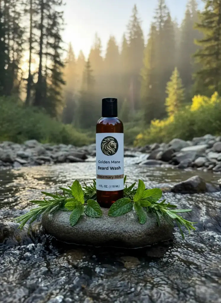 Golden Mane™ Rosemary + Peppermint Hemp Beard Wash